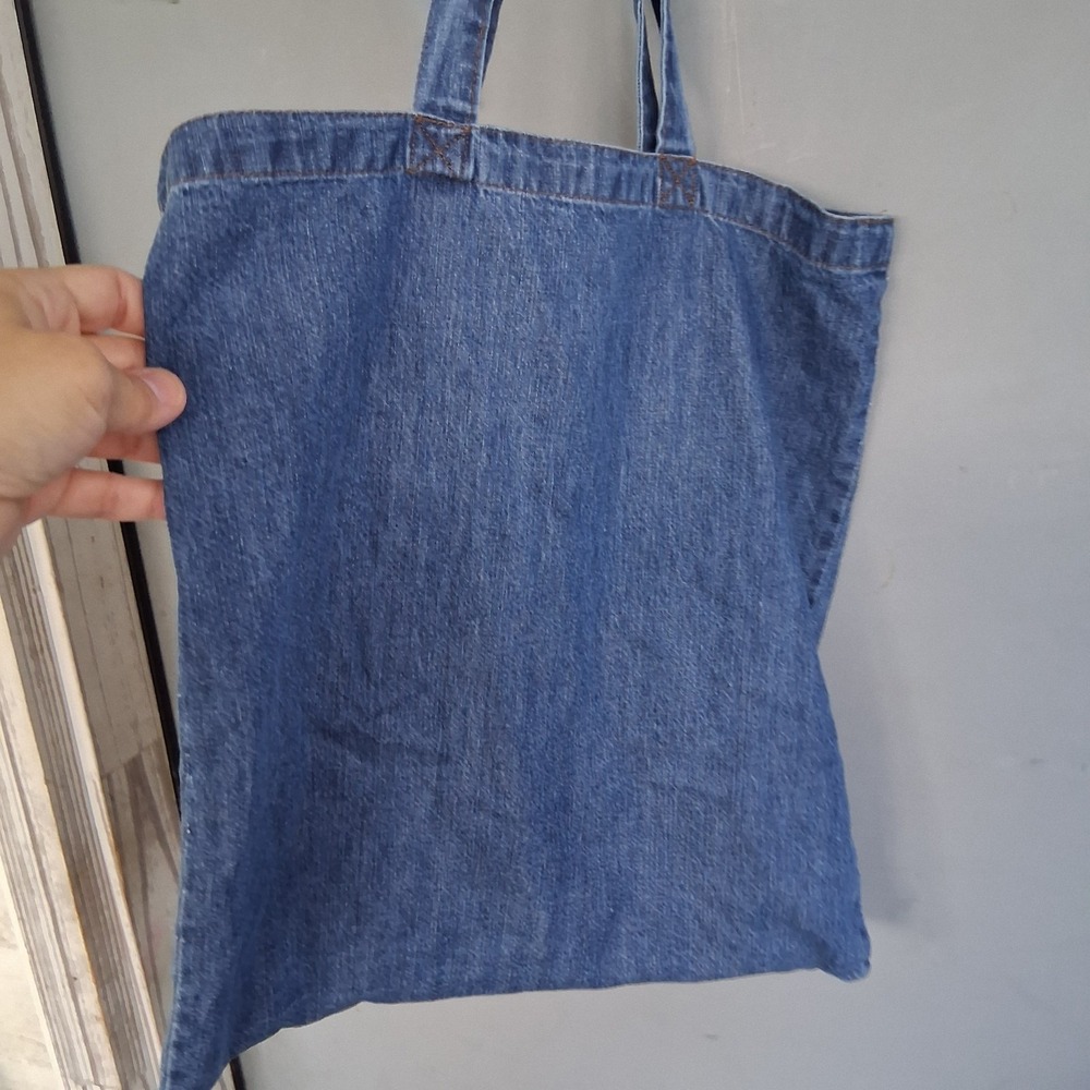 The Outsiders Poem Denim Tote Bag Stay Gold Ponyboy Robert Frost Lit Broadway - Picture 4 of 4